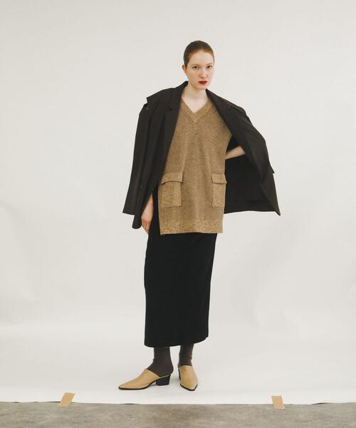 LAATO（ラート）の「pocketed knit vest（ニット/セーター・レディース・ベージュ/ブラック・FREE）」の20枚目の写真