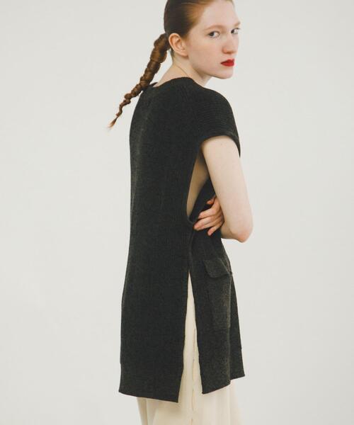 LAATO（ラート）の「pocketed knit vest（ニット/セーター・レディース・ベージュ/ブラック・FREE）」の10枚目の写真