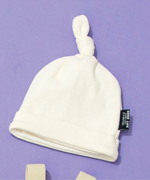 BREEZE（ブリーズ）の「ベビー結び帽子（ニットキャップ/ビーニー・キッズ・オレンジ/アイボリー/チャコール・48）」の2枚目の写真