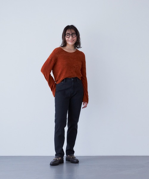 YANUK(ヤヌーク)の「ボーイズテーパード"ANN"(デニムパンツ・レディース・ブラック・21inch/22inch/23inch/24inch/25inch/26inch/27inch)」の1枚目の写真