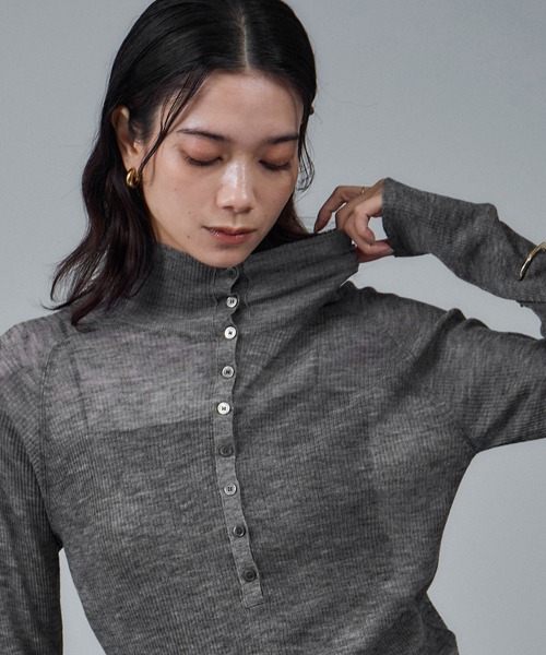 リブニット2WAYタートルネックプルオーバー（ニット/セーター）｜SALON