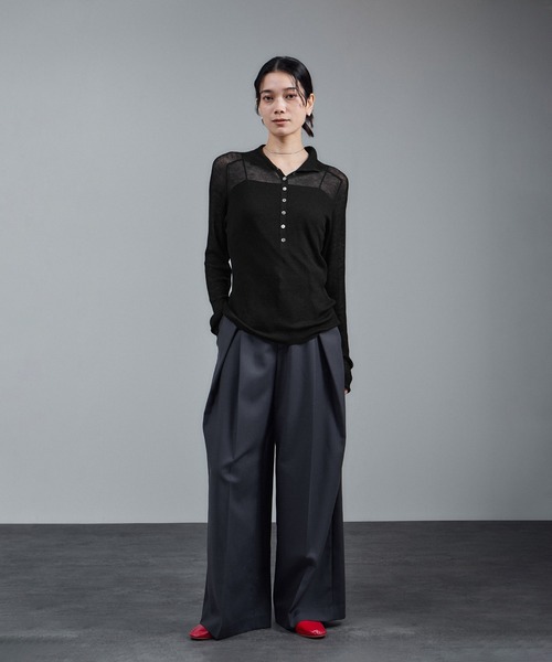 SALON adam et rope'(サロン アダム エ ロペ)の「リブニット2WAYタートルネックプルオーバー(ニット/セーター・レディース・グレー/オフホワイト/ブラック・FREE)」の11枚目の写真