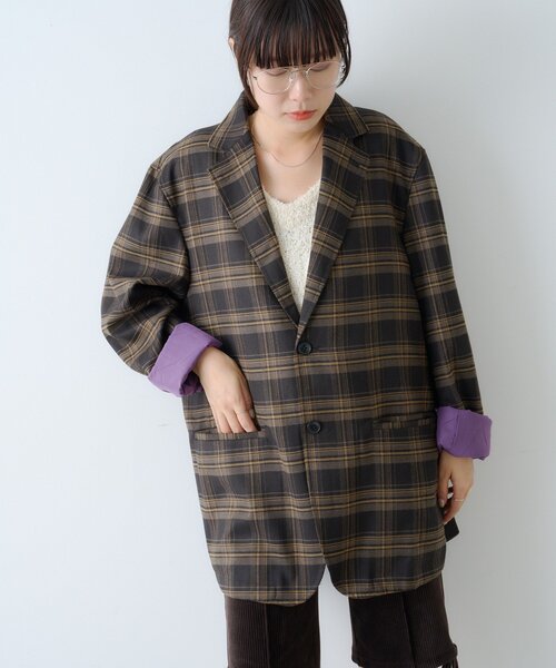 WHIMSIC(ウィムジック)の「【WHIMSIC/SETUP対応】2Bテーラードジャケット(テーラードジャケット・レディース・チャコールグレー/ブラウン/ネイビー/ブラウン系その他/グレー系その他/ベージュ・FREE)」の4枚目の写真