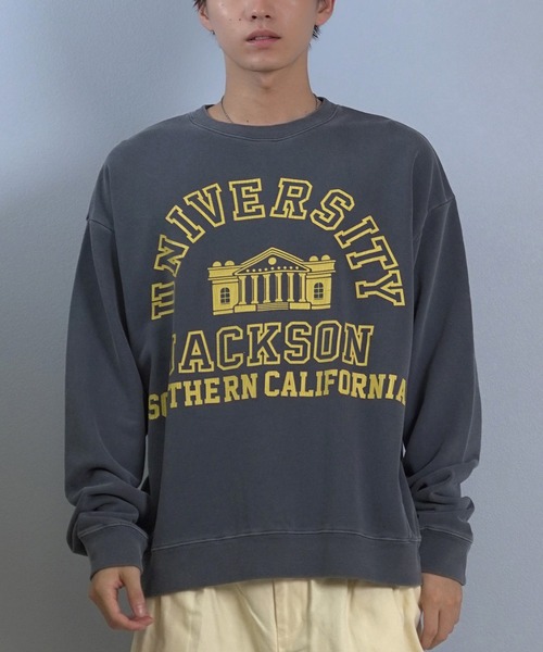 ムラサキスポーツ(ムラサキスポーツ)の「DEAR LAUREL/ディアローレル × JACKSON MATISSE/ジャクソンマティス トレーナー スウェット クルーネック カレッジロゴ 裏毛 JM UNIVERSITY CREW DL25F-JM1101(スウェット・メンズ・レッド/ブラック/ネイビー・L/M)」の2枚目の写真