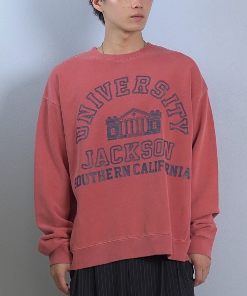 ムラサキスポーツ(ムラサキスポーツ)の「DEAR LAUREL/ディアローレル × JACKSON MATISSE/ジャクソンマティス トレーナー スウェット クルーネック カレッジロゴ 裏毛 JM UNIVERSITY CREW DL25F-JM1101(スウェット・メンズ・レッド/ブラック/ネイビー・L/M)」の3枚目の写真