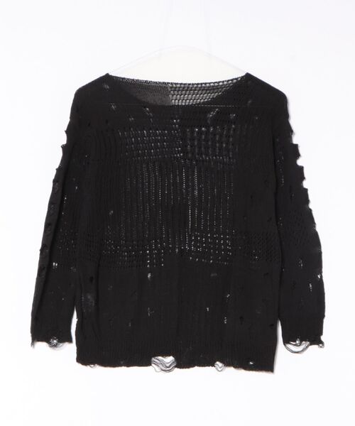 UP START（アップスタート）の「【LAMPOON】ダメージニット（ニット/セーター・レディース・ブラック・MEDIUM/LARGE/SMALL）」の9枚目の写真