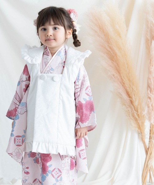 七五三 フリルジャガード被布 3歳 女の子（着物）｜SweetMommy