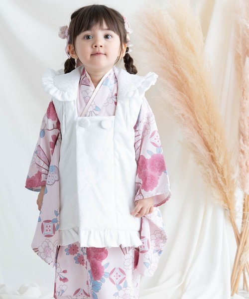 03 ピンクフリル 被布 七五三 被布 コート 単品 レース フリル ピンク 桃色 3歳 女の子