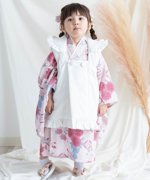 七五三 フリルジャガード被布 3歳 女の子（着物）｜SweetMommy