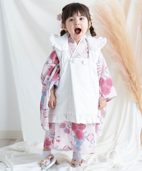 七五三 フリルジャガード被布 3歳 女の子（着物）｜SweetMommy