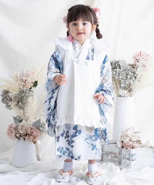 SweetMommy（スウィートマミー）の「七五三　フリルジャガード被布　3歳 女の子（着物・キッズ・ホワイト/ピンク・100）」の20枚目の写真
