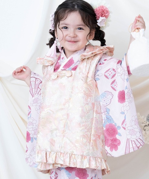 七五三 フリルジャガード被布 3歳 女の子（着物）｜SweetMommy
