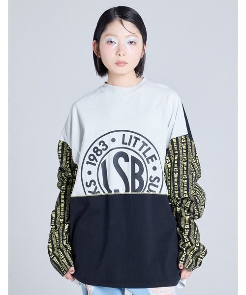 Little sunny bite(リトルサニーバイト)の「/Little Sunny Bite/LSB logo long tee(Tシャツ/カットソー・レディース・ホワイト/ブラック/ピンク・MEDIUM/SMALL)」の2枚目の写真