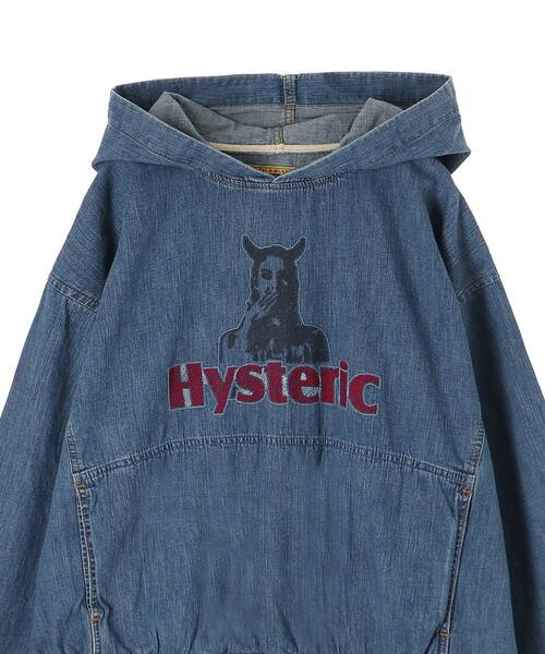 HYSTERIC GLAMOUR（ヒステリックグラマー）の「SPEAK NO EVIL刺繍 プルオーバーデニムシャツ（シャツ/ブラウス・レディース・ライトインディゴブルー・FREE）」の3枚目の写真