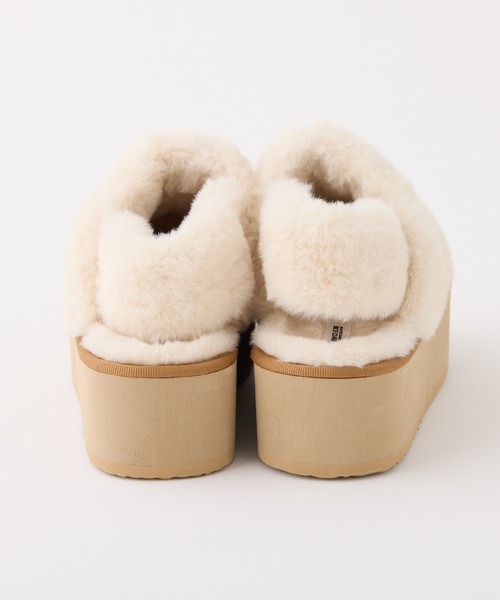 one after another NICE CLAUP（ワンアフターアナザーナイスクラップ）の「2wayフェイクムートンサボ（サンダル・レディース・キャメル/ブラック/オフホワイト・S/L/M）」の6枚目の写真