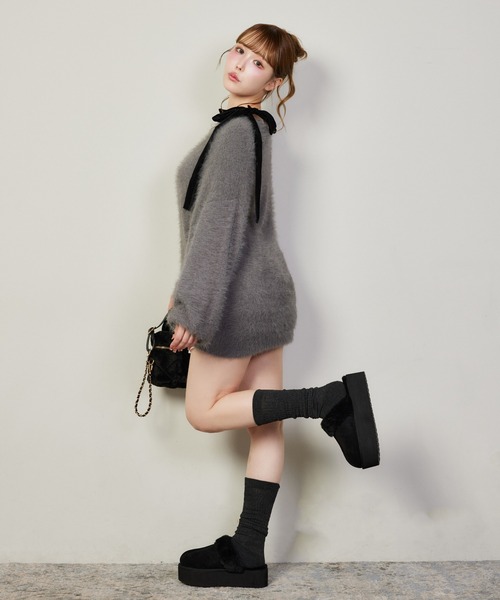 one after another NICE CLAUP（ワンアフターアナザーナイスクラップ）の「2wayフェイクムートンサボ（サンダル・レディース・キャメル/ブラック/オフホワイト・S/L/M）」の17枚目の写真