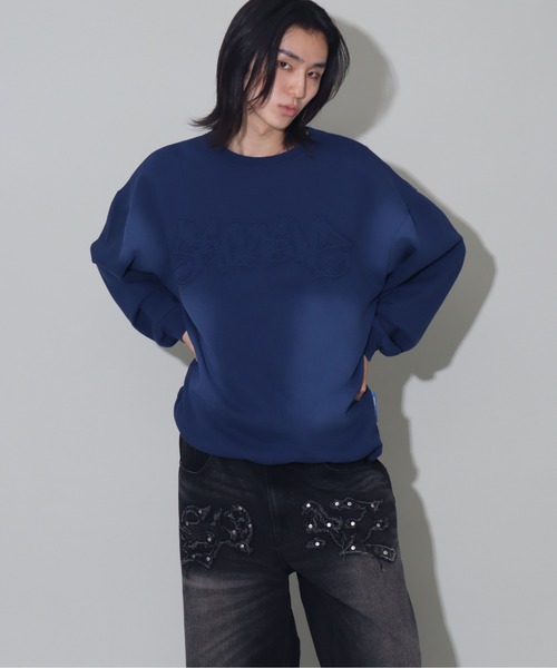 SEQUENZ(シークエンズ)の「【SEQUENZ/シークエンズ】vintage finishing logo sweatshirt/別注 ヴィンテージライクフェード加工 クルーネックスウェット(スウェット・メンズ・ダークブラウン/ブラック/ピンク/ダークネイビー・L/M/S)」の14枚目の写真