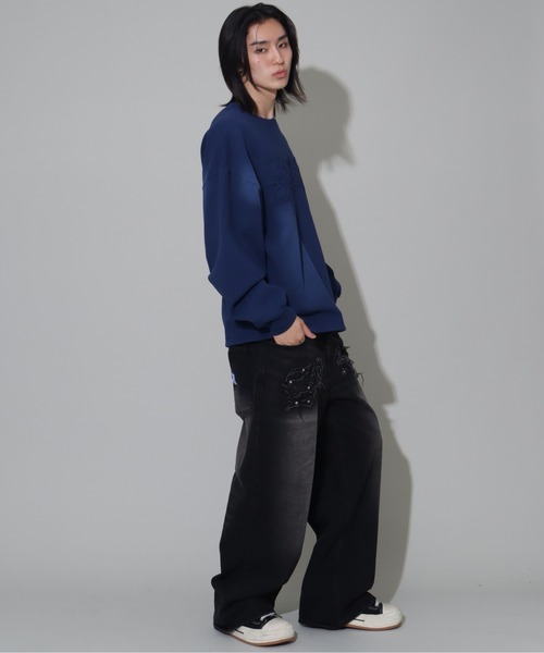 SEQUENZ(シークエンズ)の「【SEQUENZ/シークエンズ】vintage finishing logo sweatshirt/別注 ヴィンテージライクフェード加工 クルーネックスウェット(スウェット・メンズ・ダークブラウン/ブラック/ピンク/ダークネイビー・L/M/S)」の19枚目の写真