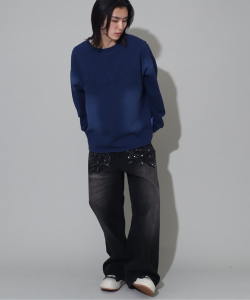 SEQUENZ(シークエンズ)の「【SEQUENZ/シークエンズ】vintage finishing logo sweatshirt/別注 ヴィンテージライクフェード加工 クルーネックスウェット(スウェット・メンズ・ダークブラウン/ブラック/ピンク/ダークネイビー・L/M/S)」の20枚目の写真