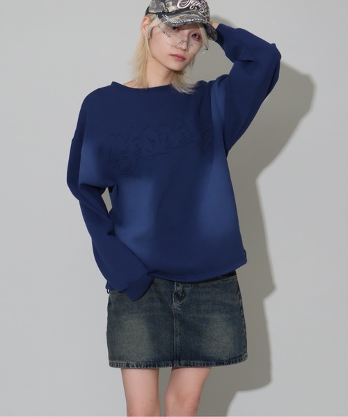 SEQUENZ(シークエンズ)の「【SEQUENZ/シークエンズ】vintage finishing logo sweatshirt/別注 ヴィンテージライクフェード加工 クルーネックスウェット(スウェット・メンズ・ダークブラウン/ブラック/ピンク/ダークネイビー・L/M/S)」の6枚目の写真