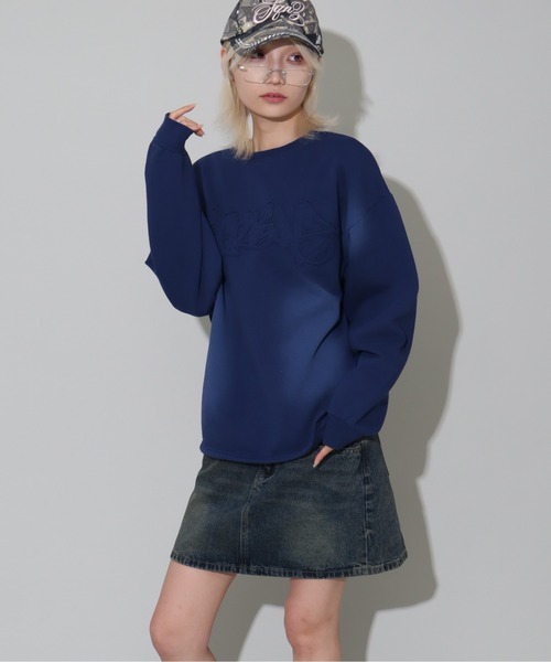 SEQUENZ(シークエンズ)の「【SEQUENZ/シークエンズ】vintage finishing logo sweatshirt/別注 ヴィンテージライクフェード加工 クルーネックスウェット(スウェット・メンズ・ダークブラウン/ブラック/ピンク/ダークネイビー・L/M/S)」の8枚目の写真