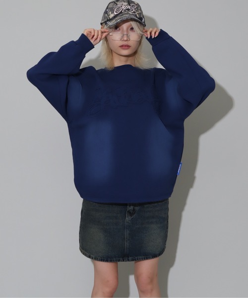 SEQUENZ(シークエンズ)の「【SEQUENZ/シークエンズ】vintage finishing logo sweatshirt/別注 ヴィンテージライクフェード加工 クルーネックスウェット(スウェット・メンズ・ダークブラウン/ブラック/ピンク/ダークネイビー・L/M/S)」の10枚目の写真