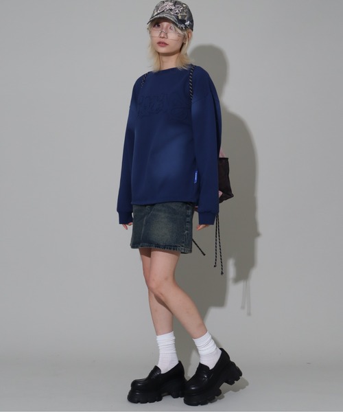 SEQUENZ(シークエンズ)の「【SEQUENZ/シークエンズ】vintage finishing logo sweatshirt/別注 ヴィンテージライクフェード加工 クルーネックスウェット(スウェット・メンズ・ダークブラウン/ブラック/ピンク/ダークネイビー・L/M/S)」の12枚目の写真