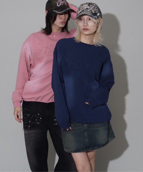 SEQUENZ（シークエンズ）の「【SEQUENZ/シークエンズ】vintage finishing logo sweatshirt/別注　ヴィンテージライクフェード加工 クルーネックスウェット（スウェット・メンズ・ダークブラウン/ブラック/ピンク/ダークネイビー・L/M/S）」の21枚目の写真