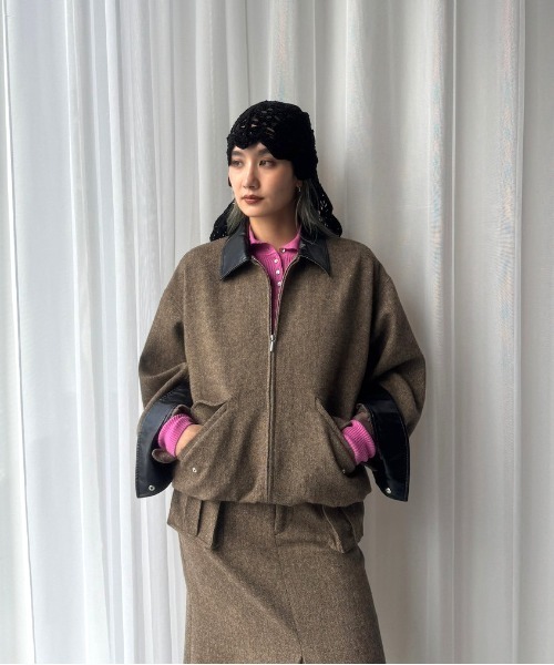 ジャケット・アウター Ameri UND TWEED WORK DETAIL BLOUSON UND TWEED WORK DETAIL BLOUSON（ブルゾン）｜Ameri（アメリ）の