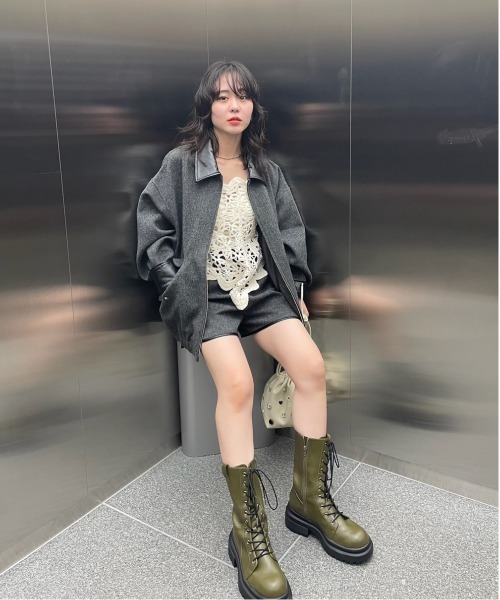 ジャケット・アウター Ameri UND TWEED WORK DETAIL BLOUSON UND TWEED WORK DETAIL BLOUSON（ブルゾン）｜Ameri（アメリ）の