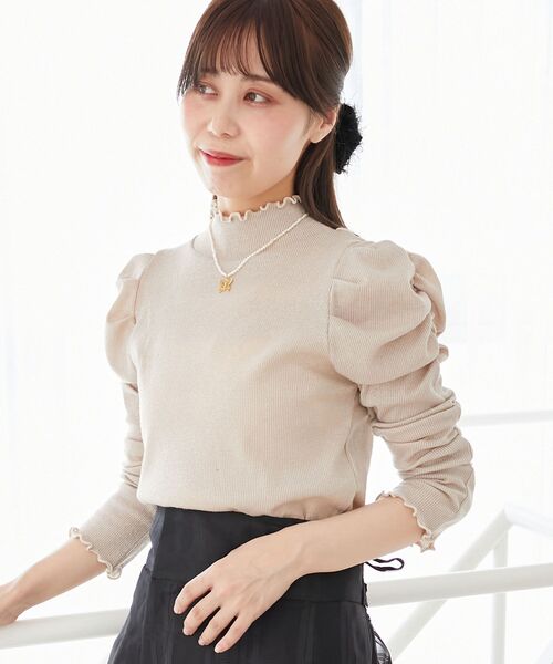 MAJESTIC LEGON（マジェスティックレゴン）の「Ladyライクパワショルトップス（Tシャツ/カットソー・レディース・オフホワイト/ピンク/ブラック/アイボリー・MEDIUM）」の9枚目の写真