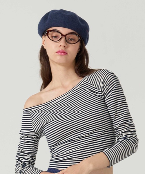 TINA：JOJUN（ティーナジョジュン）の「刺繍入り ベレー帽 TINA：JOJUN（ハンチング/ベレー帽・レディース・グレー/ネイビー・F）」の3枚目の写真