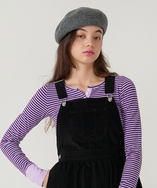 TINA：JOJUN（ティーナジョジュン）の「刺繍入り ベレー帽 TINA：JOJUN（ハンチング/ベレー帽・レディース・グレー/ネイビー・F）」の7枚目の写真