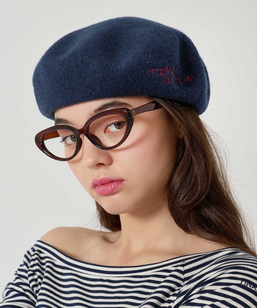 TINA：JOJUN（ティーナジョジュン）の「刺繍入り ベレー帽 TINA：JOJUN（ハンチング/ベレー帽・レディース・グレー/ネイビー・F）」の10枚目の写真