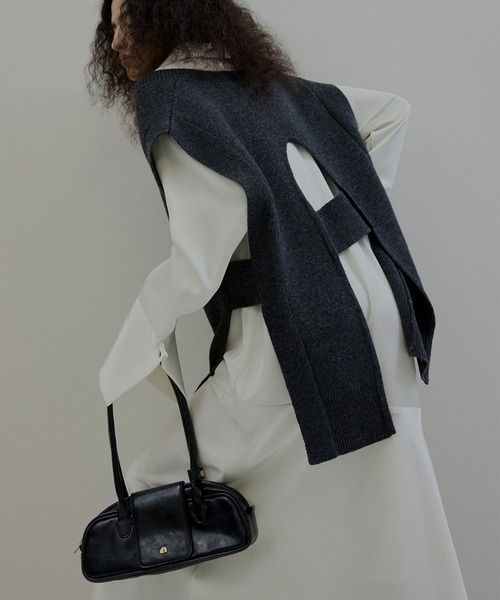 KNIT VEST SET SATIN DRESS（ドレス）｜Ameri（アメリ）のファッション