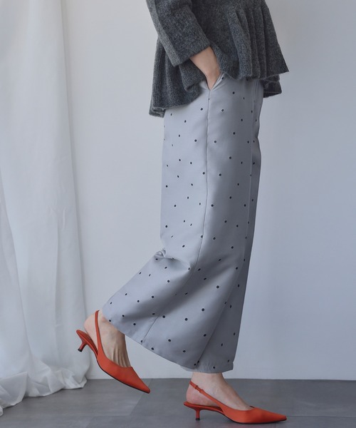 ELFRANK(エルフランク)の「ドットジャガード ストレート セミワイドパンツ【洗える】(スラックス・レディース・グレー系/ブラック系・S/L/M)」の17枚目の写真