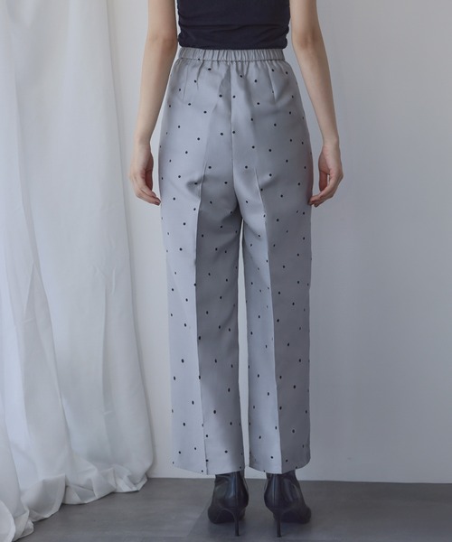 ELFRANK(エルフランク)の「ドットジャガード ストレート セミワイドパンツ【洗える】(スラックス・レディース・グレー系/ブラック系・S/L/M)」の20枚目の写真