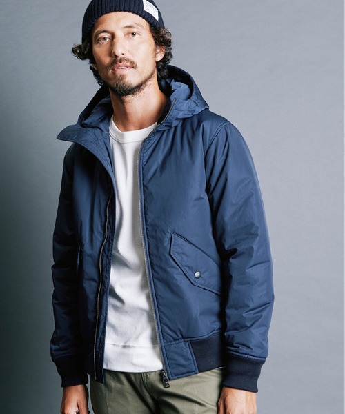 Magine(マージン)の「NYLON THINSULATE STAND HOOD MA-1 JKT:ナイロン シンサレート スタンドフード MA-1 ジャケット(MA-1・メンズ・ブラック/ベージュ/ネイビー・44/46/48)」の1枚目の写真