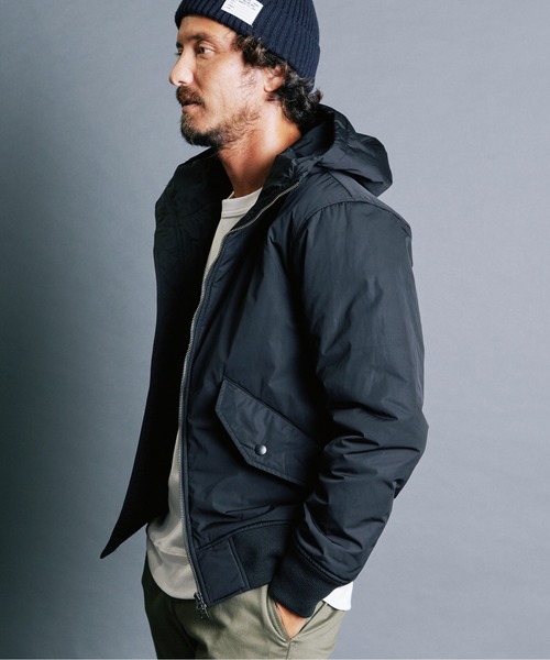 Magine(マージン)の「NYLON THINSULATE STAND HOOD MA-1 JKT:ナイロン シンサレート スタンドフード MA-1 ジャケット(MA-1・メンズ・ブラック/ベージュ/ネイビー・44/46/48)」の5枚目の写真