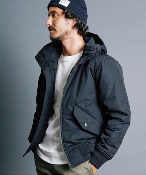 Magine(マージン)の「NYLON THINSULATE STAND HOOD MA-1 JKT:ナイロン シンサレート スタンドフード MA-1 ジャケット(MA-1・メンズ・ブラック/ベージュ/ネイビー・44/46/48)」の8枚目の写真