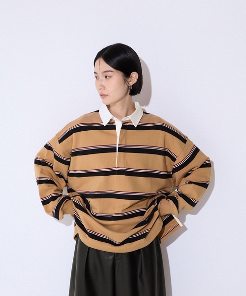 セール】アソートボーダーラガーシャツ/599656（ポロシャツ