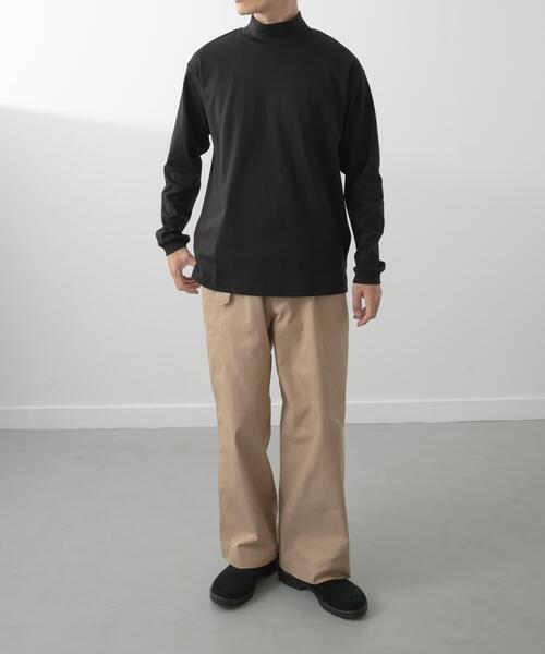 ITEMS URBANRESEARCH(アイテムズ アーバンリサーチ)の「Fine Cotton ハイネック カットソー(Tシャツ/カットソー・メンズ・ホワイト/ブラック・MEDIUM/LARGE)」の9枚目の写真