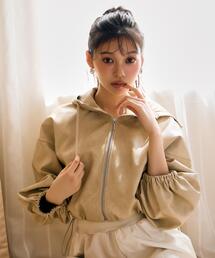 AND COUTURE（アンドクチュール）の「フェイクレザーマウンテンパーカー（マウンテンパーカー）」