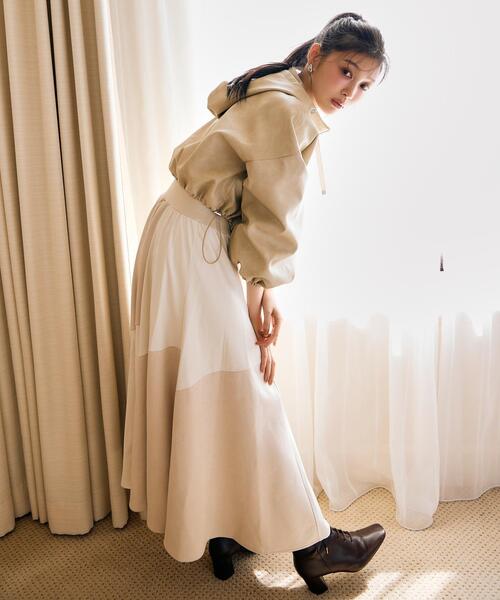 AND COUTURE(アンドクチュール)の「フェイクレザーブルゾン(ブルゾン・レディース・ベージュ/ブラック/ブラウン・FREE)」の10枚目の写真