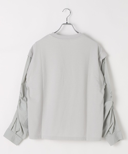 セール】袖キャザー異素材プルオーバー 582457（Tシャツ/カットソー
