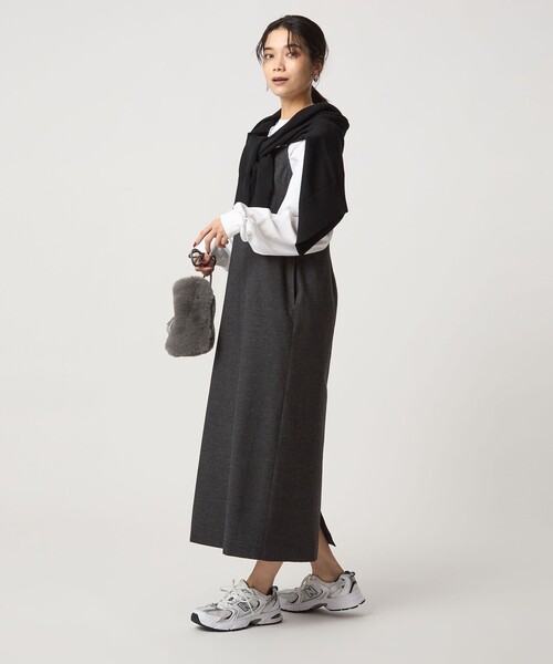 green label relaxing（グリーンレーベルリラクシング）の「［size SHORTあり］ライト サキソニー キャミソール ワンピース ウォッシャブル（ワンピース・レディース・ダークグレー/ダークブラウン/ベージュ・SHORT/FREE）」の9枚目の写真