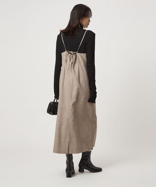 green label relaxing（グリーンレーベルリラクシング）の「［size SHORTあり］ライト サキソニー キャミソール ワンピース ウォッシャブル（ワンピース・レディース・ダークグレー/ダークブラウン/ベージュ・SHORT/FREE）」の17枚目の写真