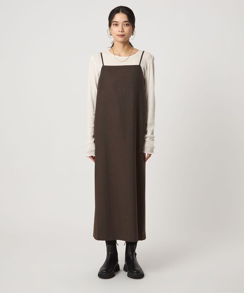 green label relaxing（グリーンレーベルリラクシング）の「［size SHORTあり］ライト サキソニー キャミソール ワンピース ウォッシャブル（ワンピース・レディース・ダークグレー/ダークブラウン/ベージュ・SHORT/FREE）」の19枚目の写真