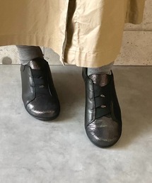 blanc/bleu（ブランブルー）の「【日本製/本革/3E幅】ふかふかインソール クロスゴムスニーカー（スニーカー）」