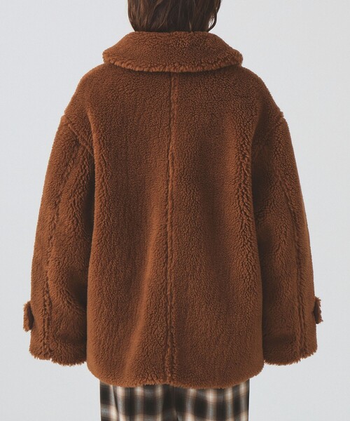 Ray BEAMS（レイビームス）の「ボア ビッグ ポケット ハーフ コート（その他アウター・レディース・ダークブラウン/オフホワイト・0/1）」の14枚目の写真